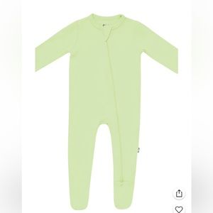 Kyte Baby Zippered Footie Bamboo Pajamas Pistachio Green 6-12m